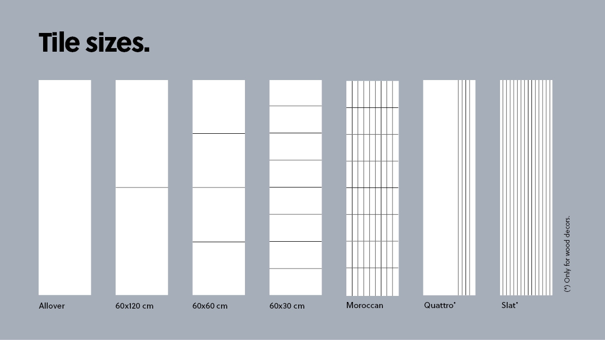 BerryAlloc Wall&Water different tile sizes